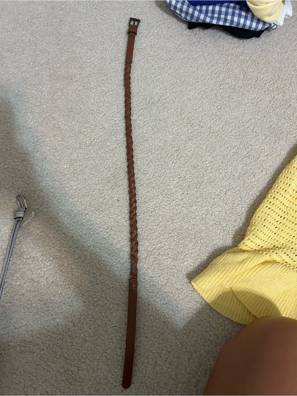 Braided Brown Leather Belt